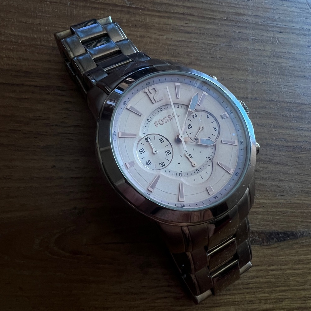 Fossil Rose Gold-Tone Chronograph Watch FS4635